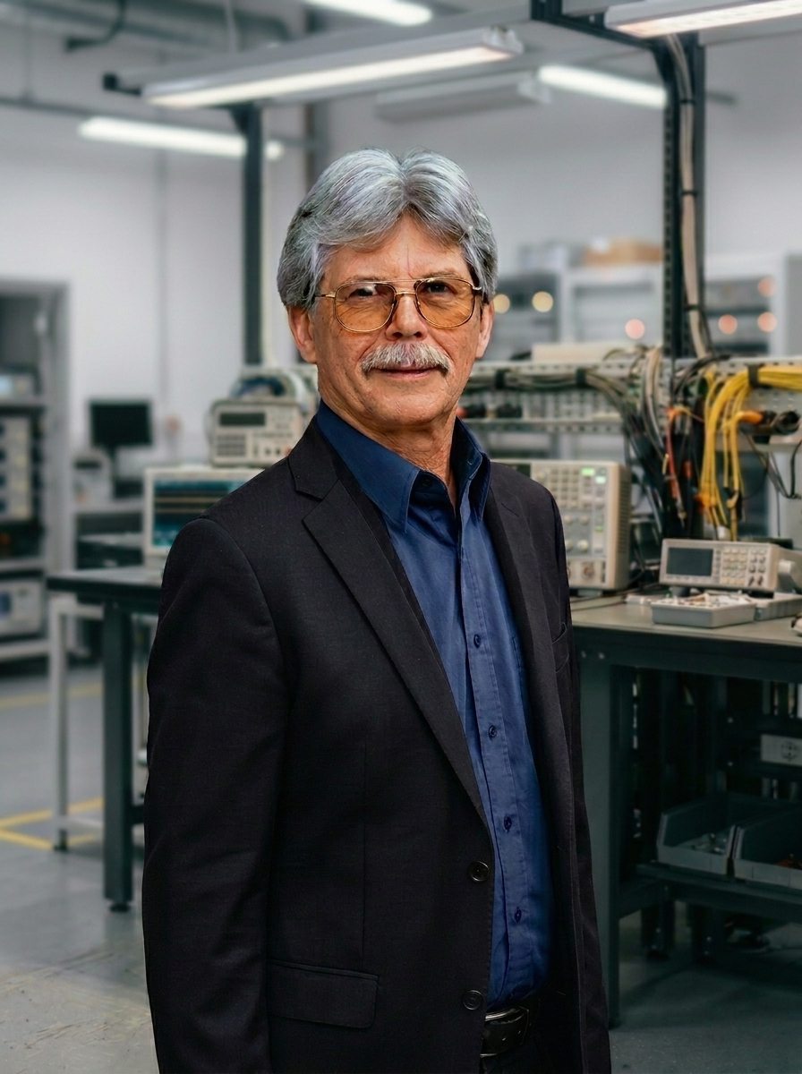 Cliff Suljak, Chief Materials Engineer, standing in a materials testing laboratory